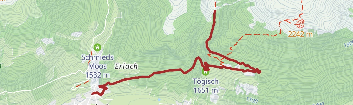 Route map: Tögischer Bachl Nr. 135